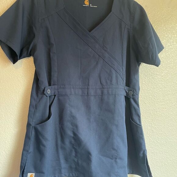 Carhartt Scrup Top V-Neck Short Sleeves Pockets - Picture 2 of 5